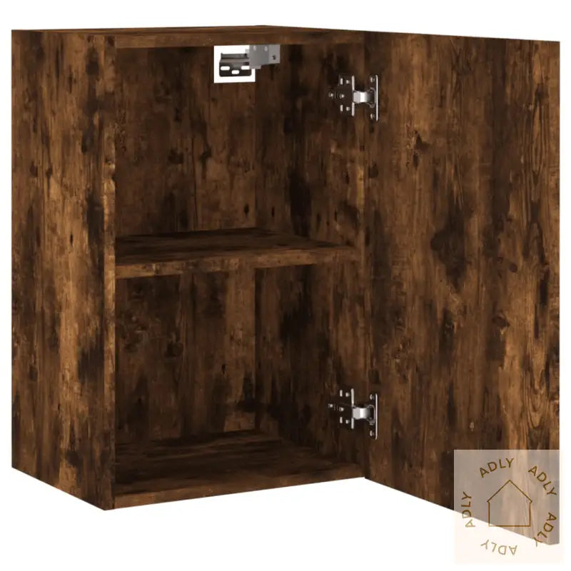 Vegghengt Tv-Benk Røkt Eik 40,5X30X60 Cm Konstruert Tre