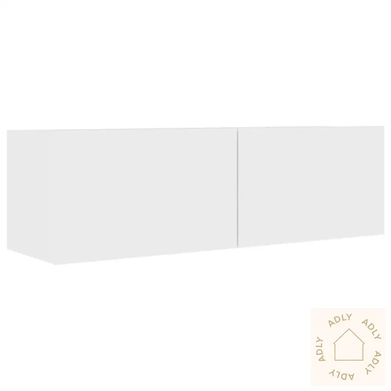 Tv-Benksett 3 Deler Hvit Konstruert Tre