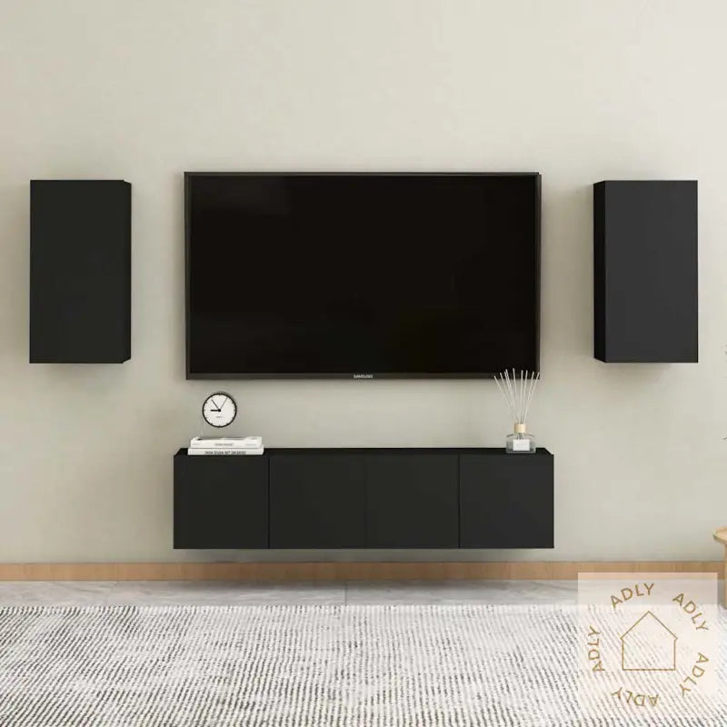 Tv-Benk Svart 30,5X30X60 Cm Konstruert Tre