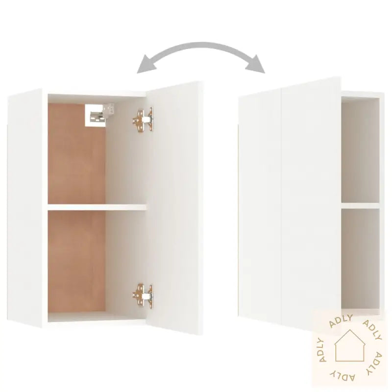 Tv-Benksett 8 Deler Hvit Konstruert Tre