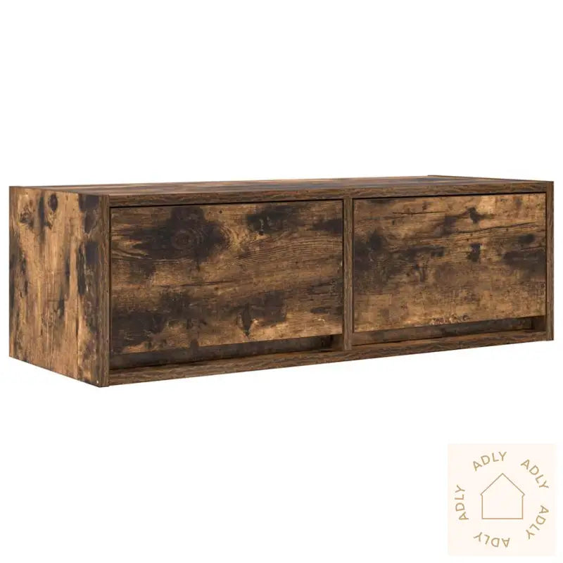 Tv-Benk Røkt Eik 80X31X25,5 Cm Konstruert Tre