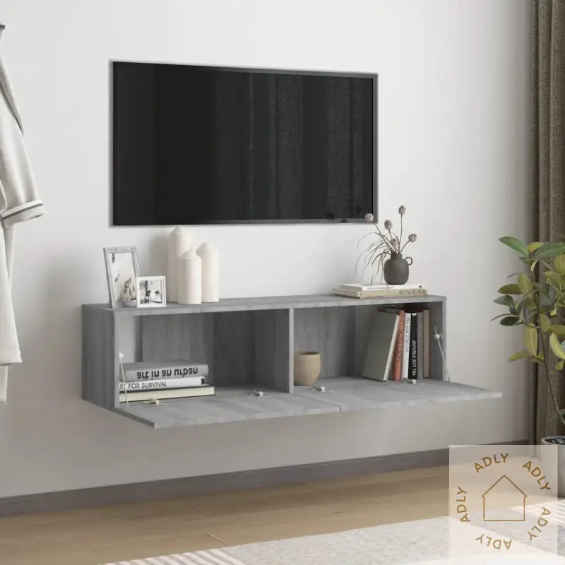 Tv-Benk Grå Sonoma 120X30X30 Cm Konstruert Tre