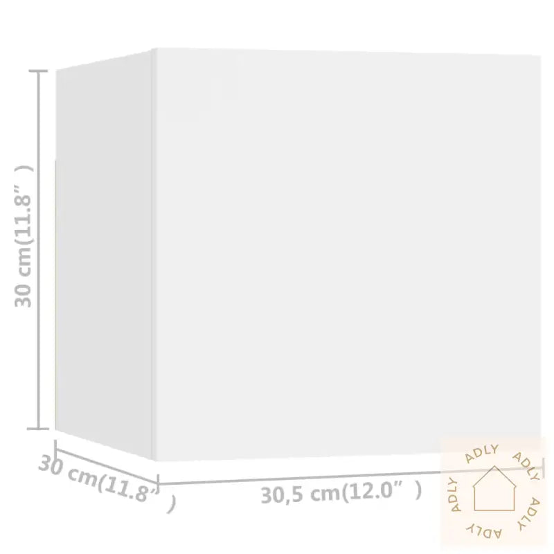 Tv-Benksett 3 Deler Hvit Konstruert Tre
