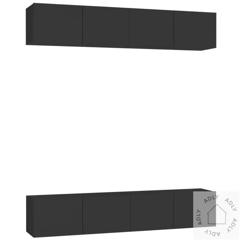 Tv-Benker 4 Stk Svart 80X30X30 Cm Konstruert Tre