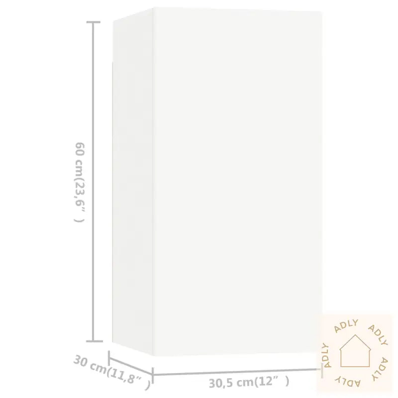 Tv-Benksett 8 Deler Hvit Konstruert Tre
