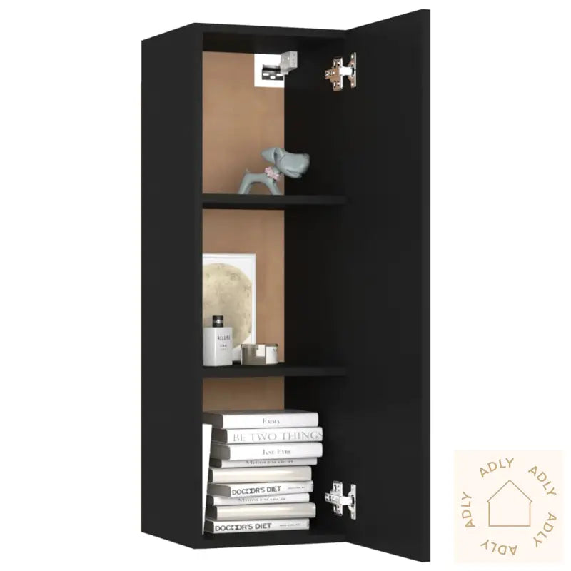 Tv-Benksett 4 Deler Svart Konstruert Tre