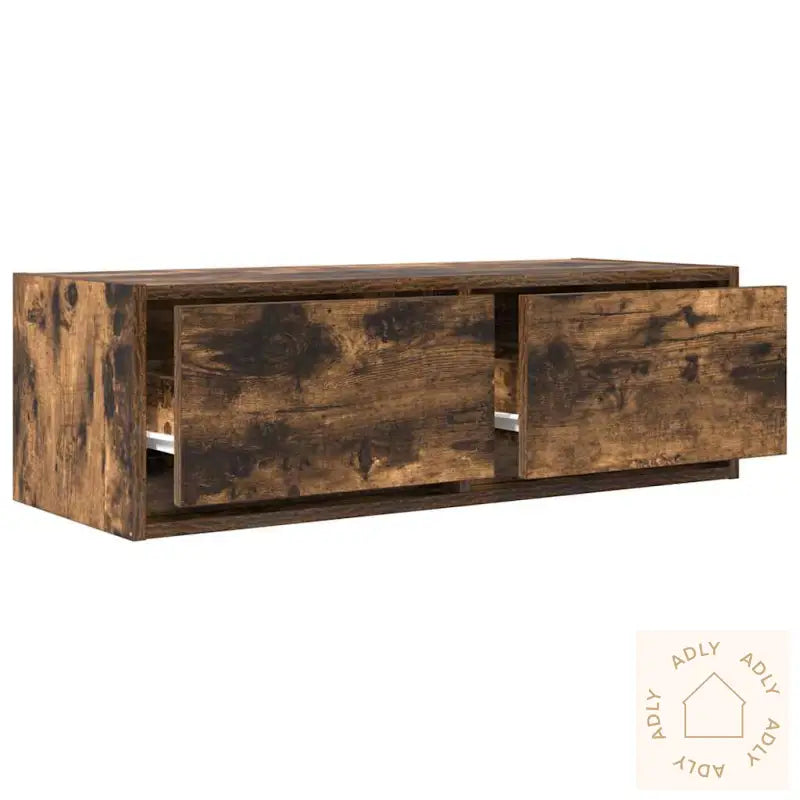 Tv-Benk Røkt Eik 80X31X25,5 Cm Konstruert Tre