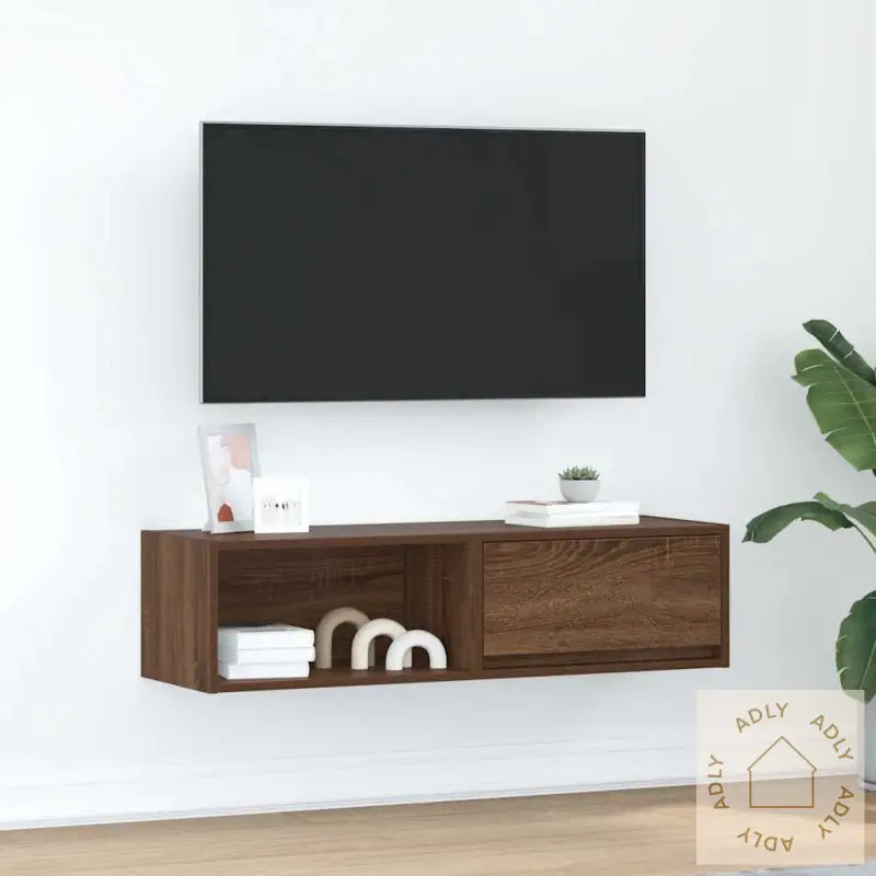 Tv-Benk Sonoma Eik 100X31X25,5 Cm Konstruert Tre