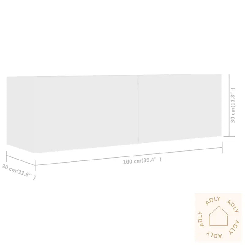 Tv-Benksett 3 Deler Hvit Konstruert Tre