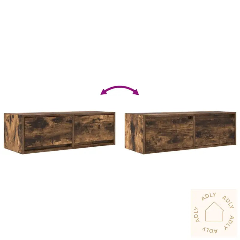 Tv-Benk Røkt Eik 80X31X25,5 Cm Konstruert Tre