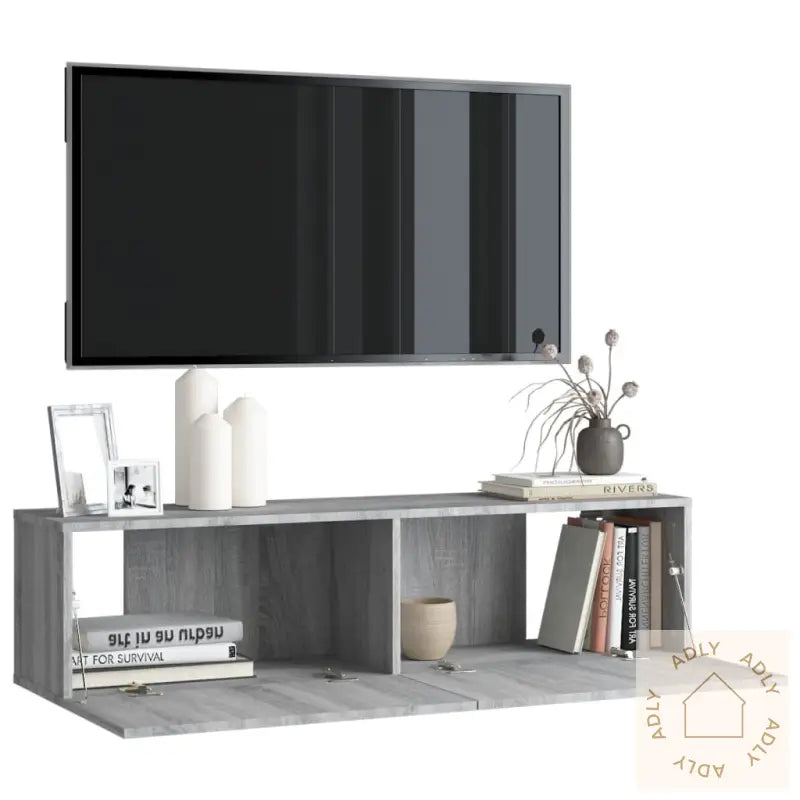 Tv-Benk Grå Sonoma 120X30X30 Cm Konstruert Tre