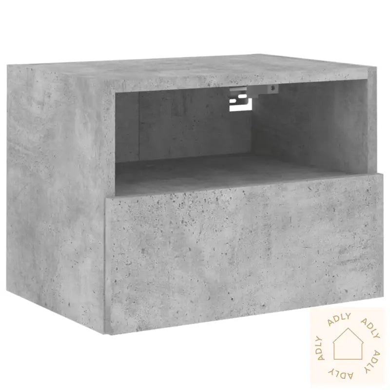 Vegghengt Tv-Benk Betonggrå 40X30X30 Cm Konstruert Tre