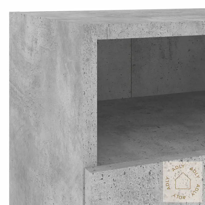 Vegghengt Tv-Benk Betonggrå 40X30X30 Cm Konstruert Tre