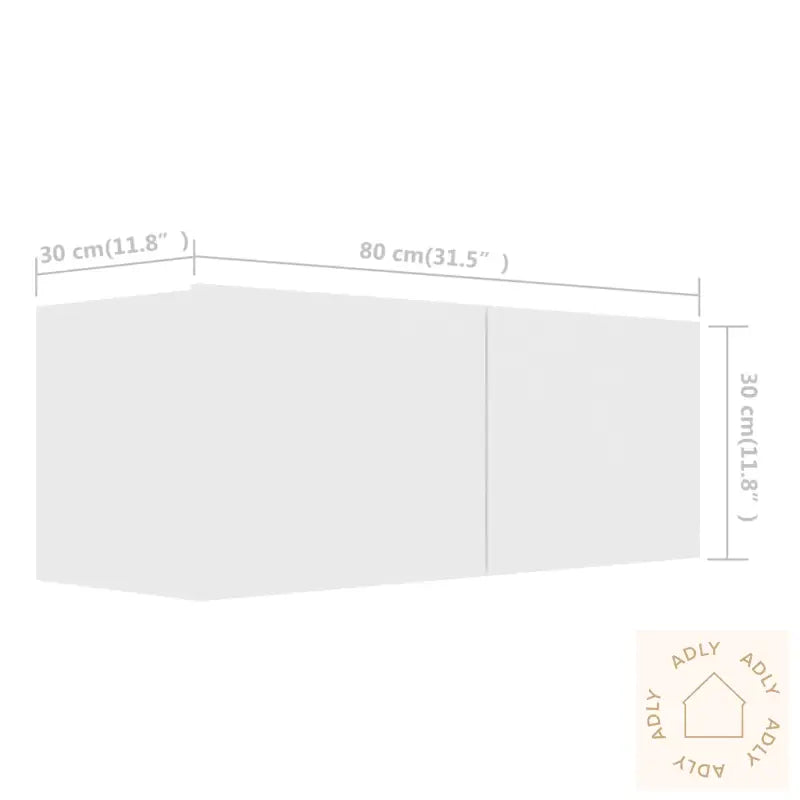 Tv-Benksett 4 Deler Hvit Konstruert Tre
