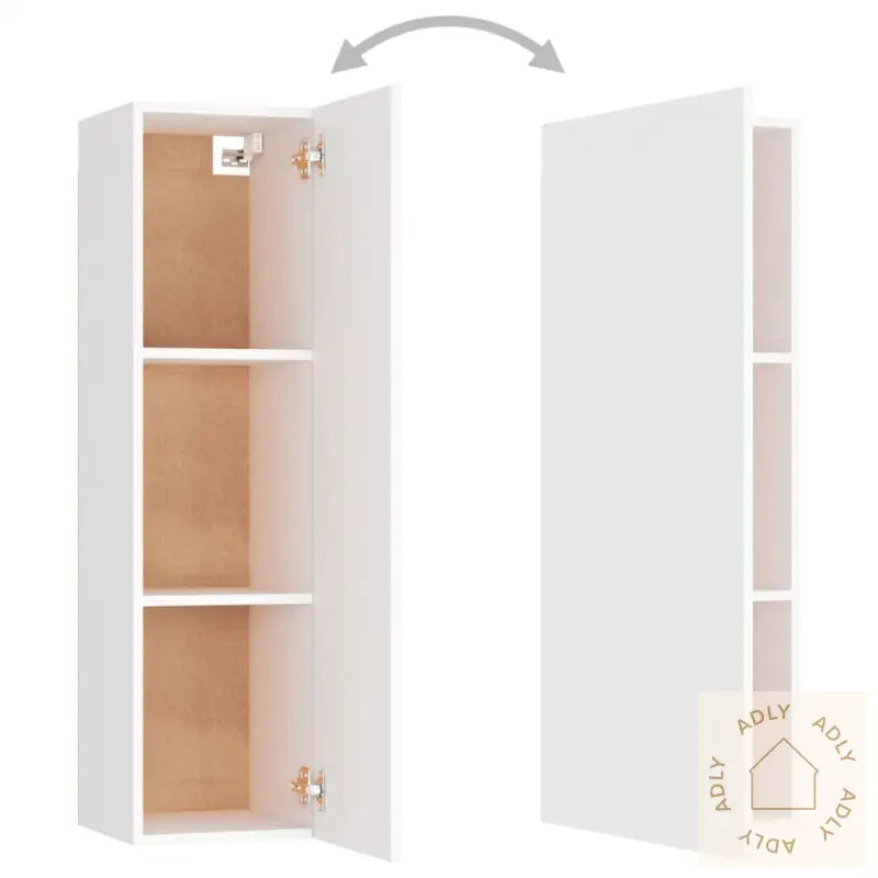 Tv-Benksett 3 Deler Hvit Konstruert Tre