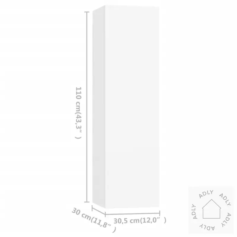 Tv-Benksett 3 Deler Hvit Konstruert Tre