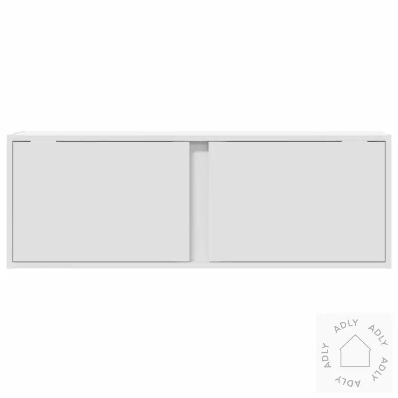 Vegghengt Tv-Benk Med Led Hvit 100X31X35 Cm