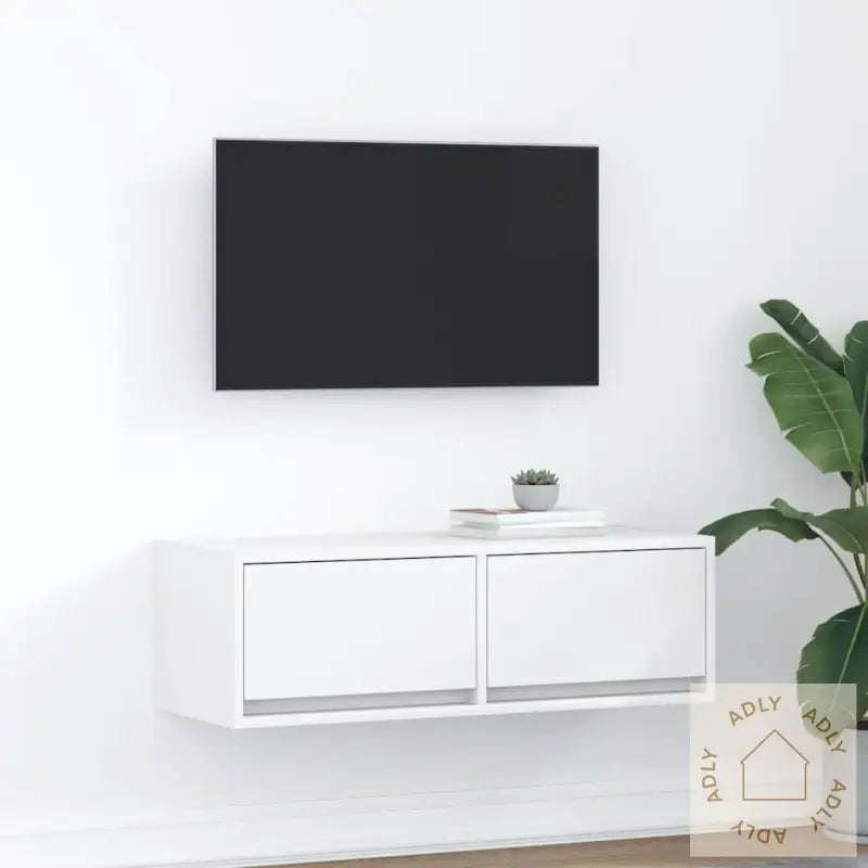 Tv-Benk Hvit 80X31X25,5 Cm Konstruert Tre