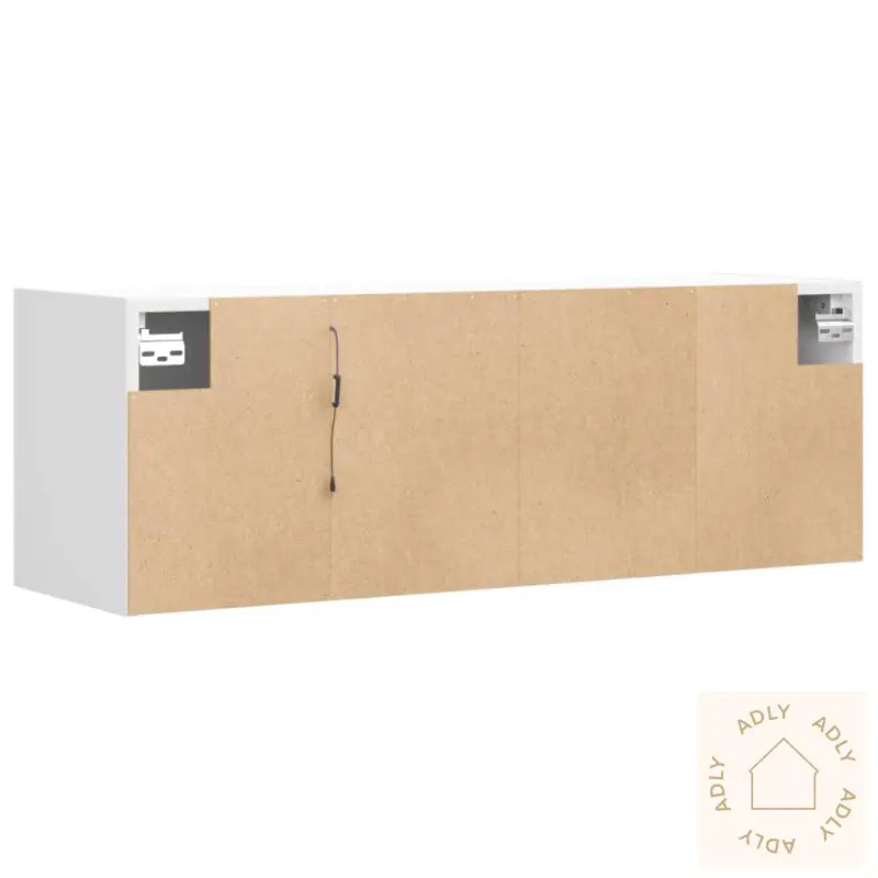 Vegghengt Tv-Benk Med Led Hvit 100X31X35 Cm