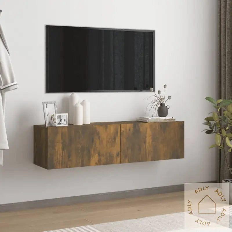 Tv-Benk Røkt Eik 120X30X30 Cm Konstruert Tre