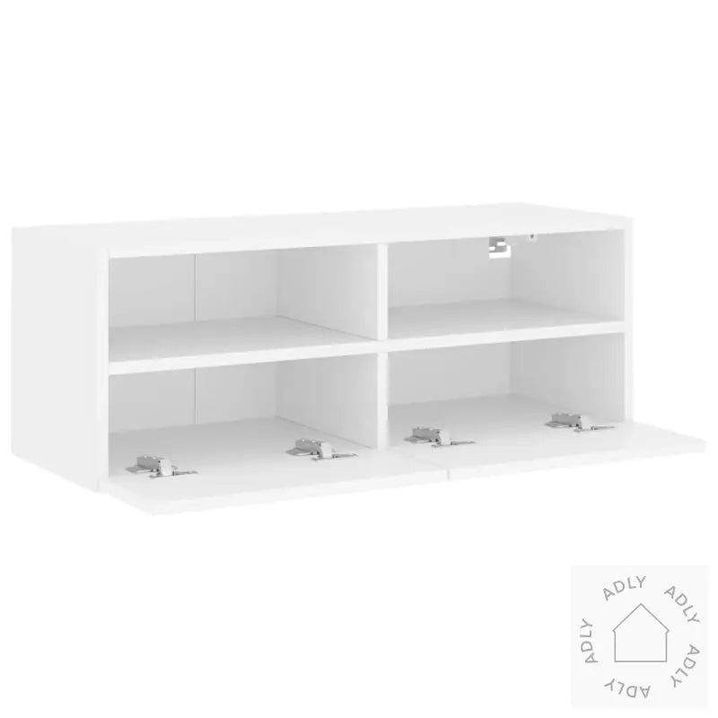 Vegghengt Tv-Benk Hvit 80X30X30 Cm Konstruert Tre