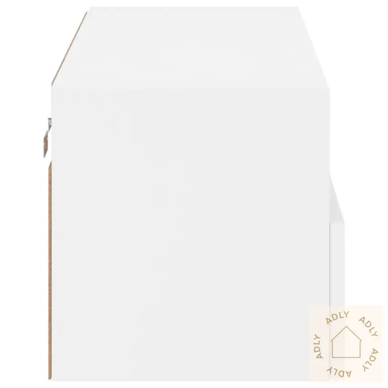 Vegghengt Tv-Benk Hvit 80X30X30 Cm Konstruert Tre