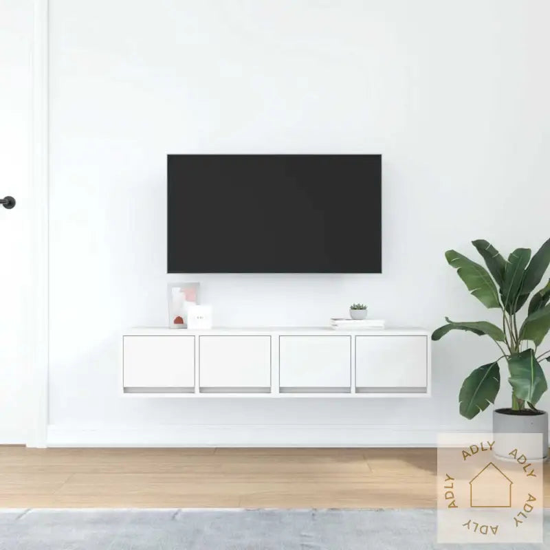 Tv-Benker 2 Stk Hvit 60X31X25,5 Cm Konstruert Tre