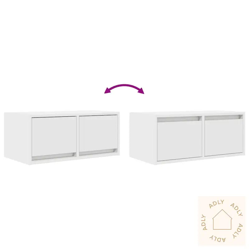 Tv-Benker 2 Stk Hvit 60X31X25,5 Cm Konstruert Tre