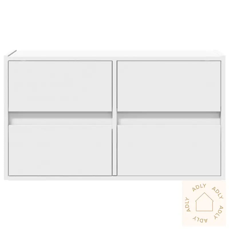 Vegghengt Tv-Benk Med Led Hvit 80X31X45 Cm