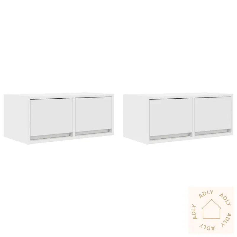 Tv-Benker 2 Stk Hvit 60X31X25,5 Cm Konstruert Tre