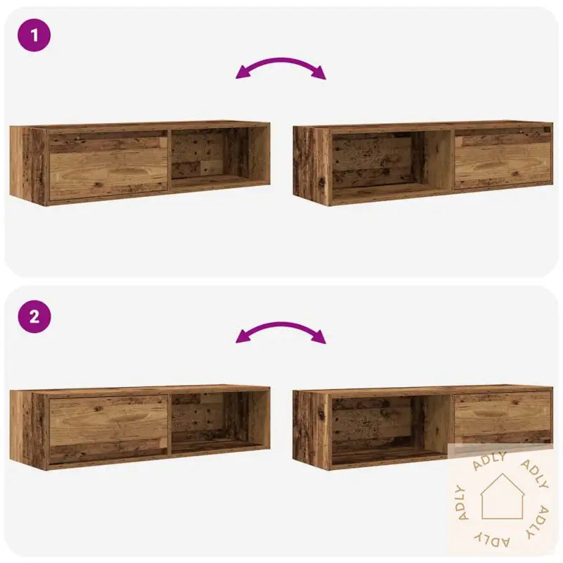 Tv-Benker 2 Stk Gammelt Tre 100X31X25,5 Cm Konstruert Tre