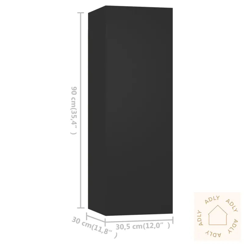 Tv-Benksett 3 Deler Svart Konstruert Tre