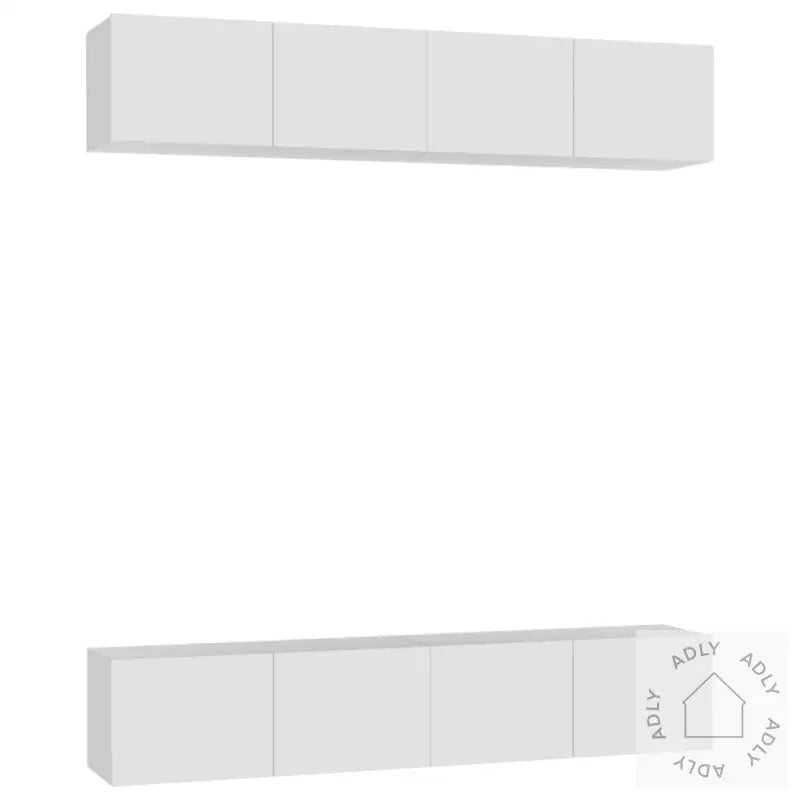 Tv-Benker 4 Stk Hvit 80X30X30 Cm Konstruert Tre