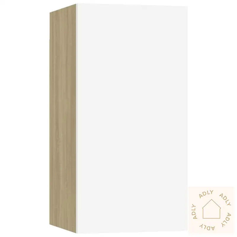 Tv-Benk Hvit Og Sonoma Eik 30,5X30X60 Cm Sponplate