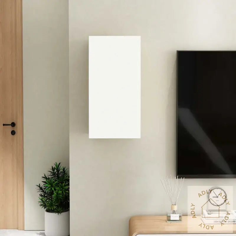 Tv-Benk Hvit Og Sonoma Eik 30,5X30X60 Cm Sponplate