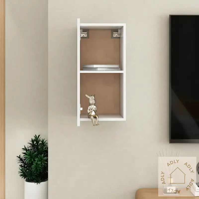 Tv-Benk Hvit 30,5X30X60 Cm Konstruert Tre