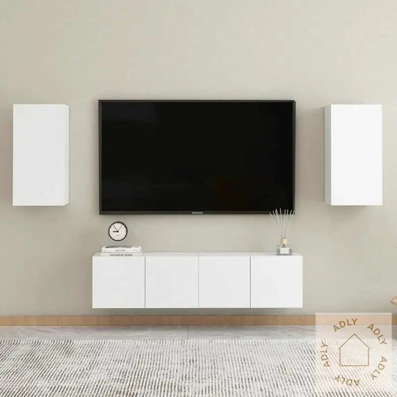 Tv-Benk Hvit 30,5X30X60 Cm Konstruert Tre