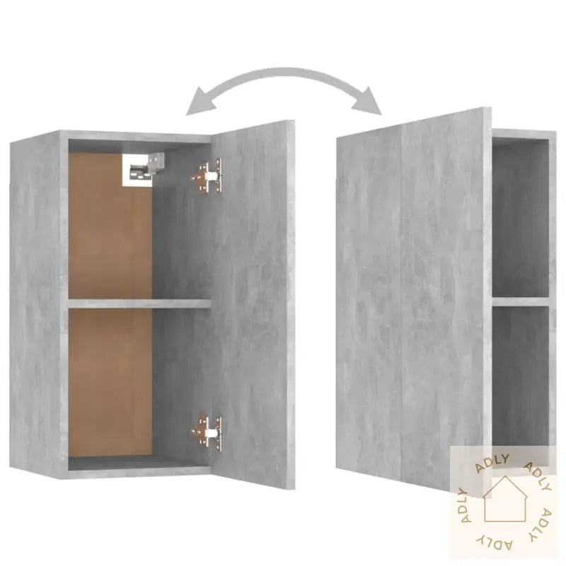 Tv-Benksett 7 Deler Betonggrå Konstruert Tre