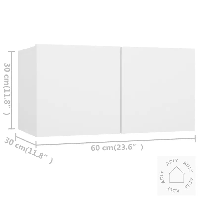 Tv-Benksett 5 Deler Hvit Konstruert Tre