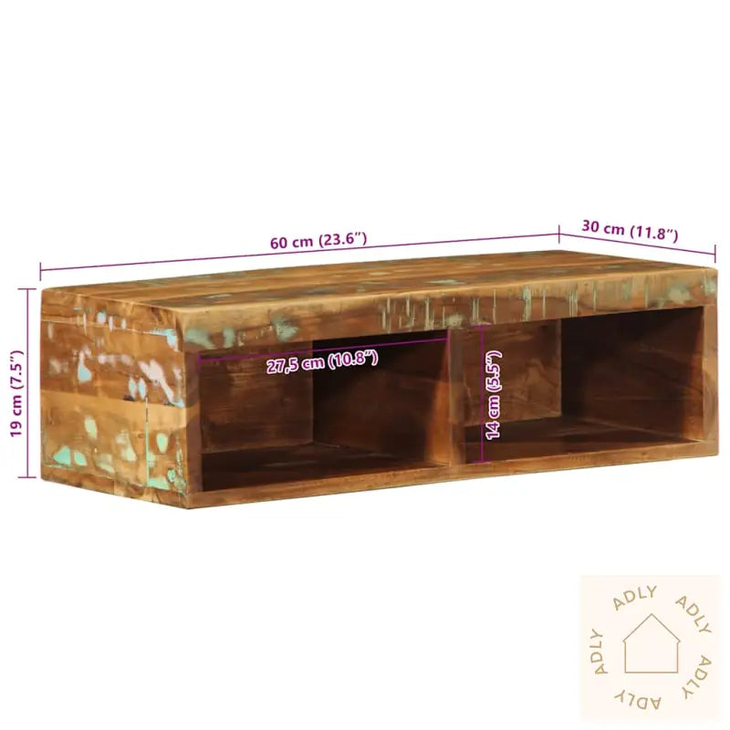 Veggmontert Tv-Benk 60X30X19 Cm Gjenvunnet Heltre