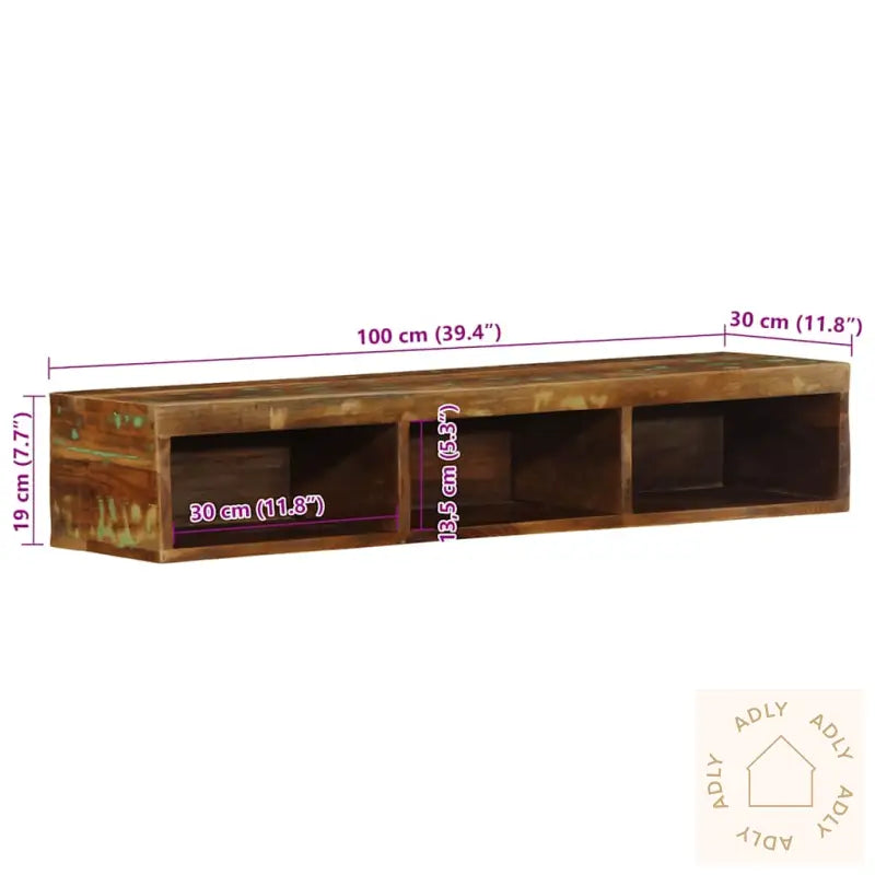 Veggmontert Tv-Benk 100X30X19 Cm Gjenvunnet Heltre