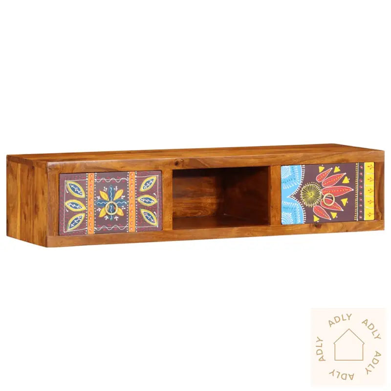 Veggmontert Tv-Skap Flerfarget 100X30X22 Heltre Akasie