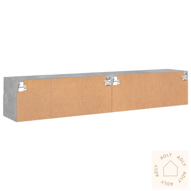 Vegghengte Tv-Benker 2 Stk Betonggrå 80X30X30 Cm Konstruert Tre