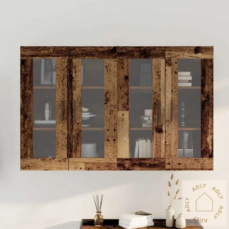Veggmonterte Skap Sett På 2 Stk - Eldre Tre, 69,5 X 34 X 90 Cm - Konstruksjonsmateriale