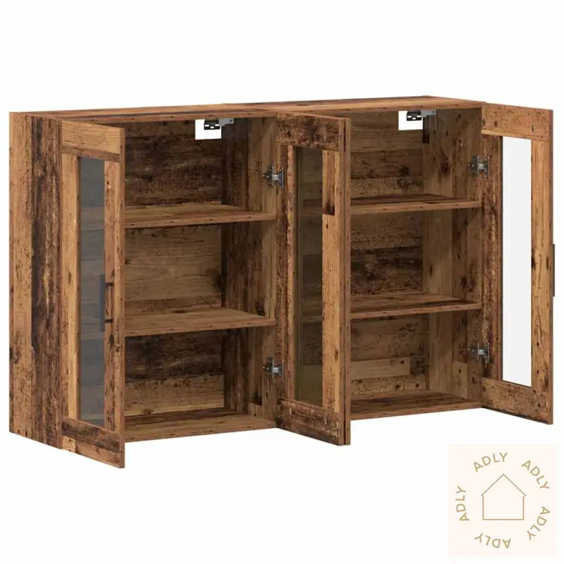 Veggmonterte Skap Sett På 2 Stk - Eldre Tre, 69,5 X 34 X 90 Cm - Konstruksjonsmateriale