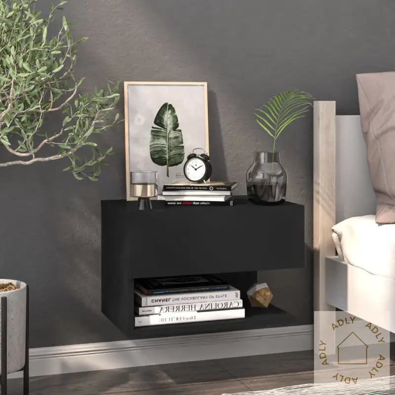 Vegghengte Nattbord 2 Stk Svart