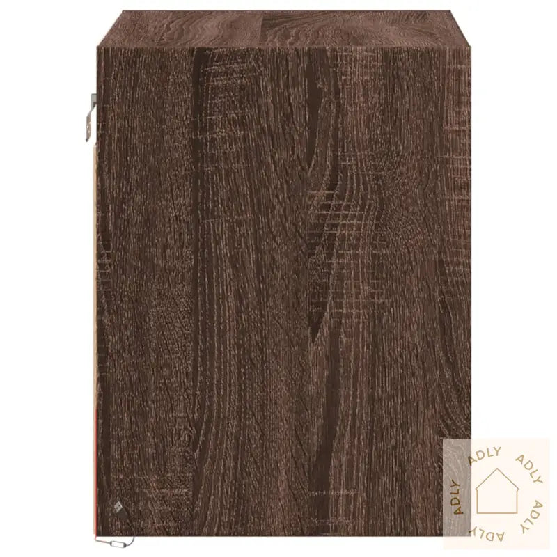 Vegghengte Nattbord Med Led-Lys 2 Stk Brun Eik