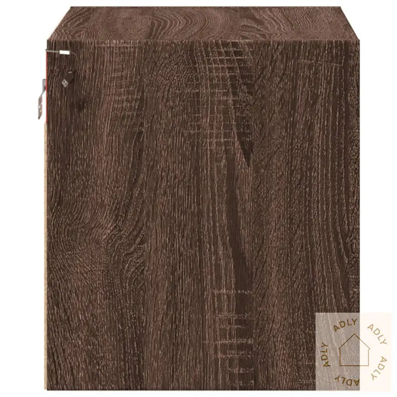 Vegghengte Nattbord Med Led-Lys 2 Stk Brun Eik