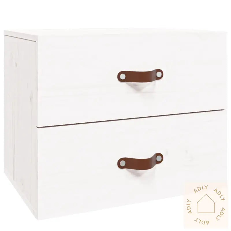 Veggmonterte Nattbord 2 Stk Hvit 50X36X40 Cm