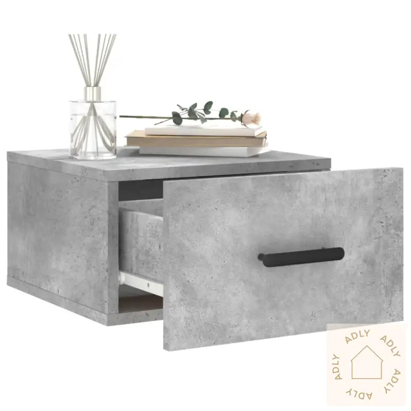 Veggmonterte Nattbord 2 Stk Betonggrå 35X35X20 Cm